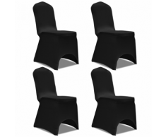 vidaXL Housse de chaise extensible 4 pcs Noir