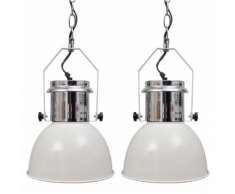 vidaXL Plafonnier moderne en métal blanc 2 pièces