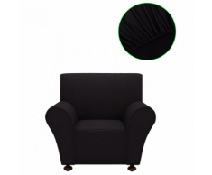 vidaXL housse de canapé en polyester jersey extensible noir