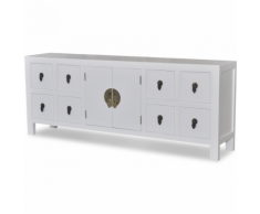 vidaXL Buffet bas asiatique en bois avec 8 tiroirs et 2 portes