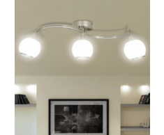 vidaXL Plafonnier avec abat-jour en verre et 3 ampoules E14
