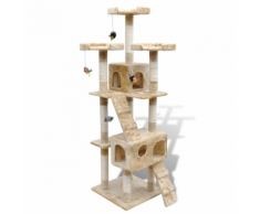 vidaXL Arbre à chat 170 cm en beige2 niches