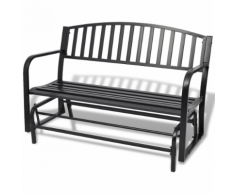 vidaXL Banc balançoire en acier noir