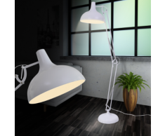 vidaXL Lampadaire style anglepoise Blanc
