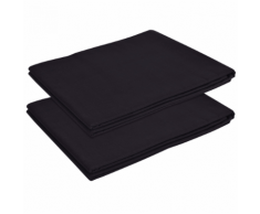 vidaXL Drap pour lit 2 pièces Coton 240 x 260 cm Noir