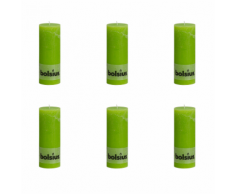 Bolsius bougie cylindre 6 pièces 190 x 68 mm en vert