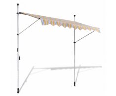 vidaXL Auvent rétractable manuel 200 cm jaune/bleu