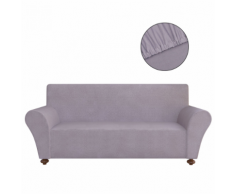 vidaXL housse de canapé en polyester jersey extensible gris