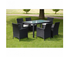 vidaXL ensemble meuble de jardin en poly rotin 13 pcs noir