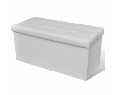 vidaXL Banc de rangement pliable Blanc