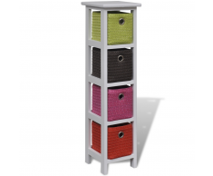 vidaXL Étagère en bois avec paniers multicolores