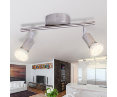 vidaXL Lampe de plafond avec 2 LED en nickel satiné