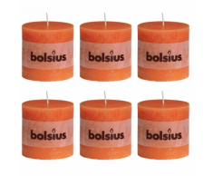 Bolsius bougie cylindre 6 pièces 100 x mm en orange