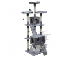 vidaXL Arbre à chat 170cm en gris2 niches
