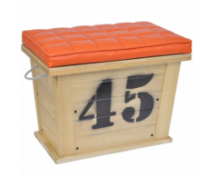 vidaXL Coffre de rangement Repose-pieds en bois avec siège rembourré