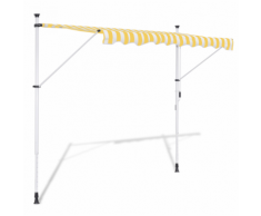 vidaXL Auvent rétractable manuel 350 cm Jaune et blanc