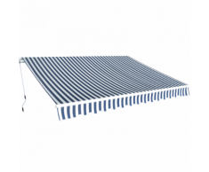 vidaXL Auvent pliant à manœuvre manuelle 3,5 x 2,5 m Bleu et blanc