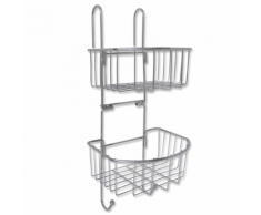 vidaXL Étagère d'angle en métal de salle bain