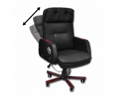 vidaXL Fauteuil Bureau Noir en Cuir Artificiel Inclinable de Haute Qualité