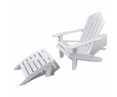vidaXL Chaise de salon jardin en bois chaise relaxation avec repose-pied