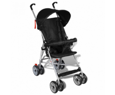 vidaXL Poussette pour bébé noire