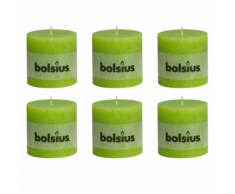 Bolsius bougie cylindre 6 pièces 100 x mm en vert