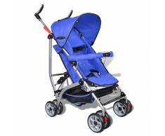 vidaXL Poussette pour bébé inclinable en 5 positions bleu