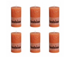Bolsius Lot de 6 bougies 130 x 68 mm orange