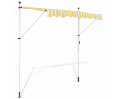 vidaXL Auvent rétractable manuel 250 cm Jaune et blanc
