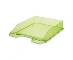Corbeille à courrier HAN - 25,5 x 6,5 x 34,8 cm - coloris transparent vert néon