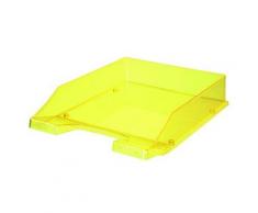 Corbeille à courrier HAN - 25,5 x 6,5 x 34,8 cm - coloris transparent jaune néon