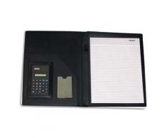 PAVO Conférencier A4 PVC avec calculatrice - Dimensions : L32,5 x H25 x P2,5 cm coloris noir