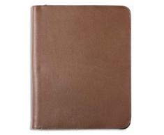 Conférencier Oberthur Paddington - cuir de vachette - 27 x 35cm - fermeture zippée - taupe