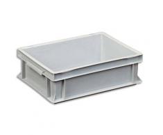 Boite de rangement 10 litres Euronorm en polypropylène gris - L 30 x H 12 x P 40 cm