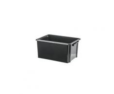 Boîte de rangement plastique 32 L Strata noire - Lot de 5