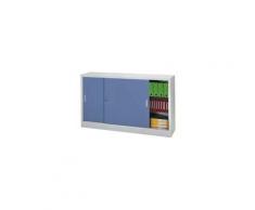 Armoire portes coulissantes 105x160 cm gris/bleu