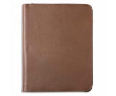 Conférencier PADDINGTON cuir de vachette. 27x2,5x35cm, Fermeture zippée. Coloris taupe
