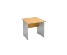 Bureau droit L 80 cm, décor aulne, piétement plein aluminium - Montréal 2