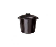 Poubelle 75 litres Rossignol ronde extérieur PVC noire