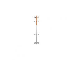 Porte manteaux accueil gris métal merisier