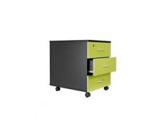 Caisson mobile noir en bois - 3 tiroirs kiwi