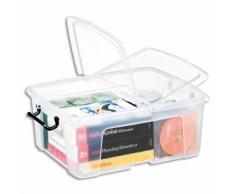 Boîte de rangement Smart Box Strata avec couvercle clipsé dims int.317x40,2x17,5cm transparent 24L
