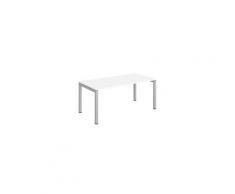 Bureau droit Team line blanc 160 cm piétement aluminium