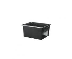 Boîte de rangement plastique 48,5 L Strata noire - Lot de 5