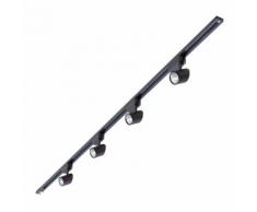 Biard 4 Spots LED sur Rail Éclairage Plafonnier Aluminium Noir 7 Watts