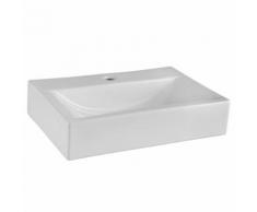 Vasque Rectangulaire à Poser Céramique Blanche Design Moderne 45x32cm
