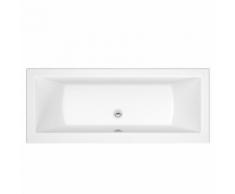 Baignoire Rectangulaire Murale Acrylique Blanc Design Moderne 70x170cm