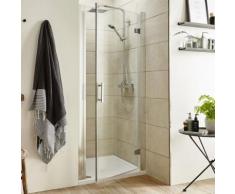 Porte de Douche Pivotante 90cm Réversible Verre Sécurité Transparent