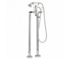 Robinet Bain Douche Rétro Mitigeur Baignoire Îlot Laiton Massif Chromé