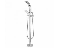 Robinet Mitigeur Baignoire Îlot Cobra Laiton Massif Chromé & Douchette